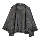 St.JOHN'S BAY セントジョンズベイ 刺繍タグ 中綿入りレザージャケット 革ジャン US古着 サイズL ブルゾン ブラック メンズ【中古】5-1219T♪