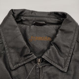 St.JOHN'S BAY セントジョンズベイ 刺繍タグ 中綿入りレザージャケット 革ジャン US古着 サイズL ブルゾン ブラック メンズ【中古】5-1219T♪