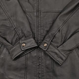 St.JOHN'S BAY セントジョンズベイ 刺繍タグ 中綿入りレザージャケット 革ジャン US古着 サイズL ブルゾン ブラック メンズ【中古】5-1219T♪