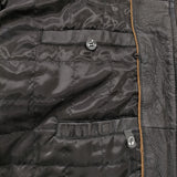 St.JOHN'S BAY セントジョンズベイ 刺繍タグ 中綿入りレザージャケット 革ジャン US古着 サイズL ブルゾン ブラック メンズ【中古】5-1219T♪