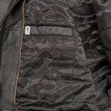 St.JOHN'S BAY セントジョンズベイ 刺繍タグ 中綿入りレザージャケット 革ジャン US古着 サイズL ブルゾン ブラック メンズ【中古】5-1219T♪