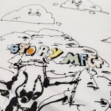 STORY mfg. ストーリーエムエフジー Grateful Alfie's Happy Soil サイズM オーガニックコットン 刺繍 半袖Ｔシャツ カットソー ホワイト メンズ【中古】6-0424S♪