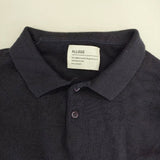 ALLEGE ウール ポロ セーター ニット ネイビー メンズ アレッジ【中古】6-0121T∞
