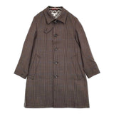 DRESSTERIOR オーバーペーンチェックバルマカーンコート サイズS 定価69300円 086-99011 ステンカラーコート 24AW ブラウン メンズ ドレステリア【中古】5-1210T♪
