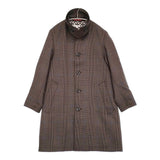 DRESSTERIOR オーバーペーンチェックバルマカーンコート サイズS 定価69300円 086-99011 ステンカラーコート 24AW ブラウン メンズ ドレステリア【中古】5-1210T♪