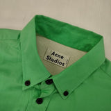 ACNE STUDIOS BD ボタンダウン shir000177 サイズ46 コットン 長袖シャツ グリーン メンズ アクネストゥディオズ【中古】6-0408M∞