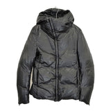 KAZUYUKI KUMAGAI ATTACHMENT グローブラムレザー フーデッドダウン 定価203500円 ダウンジャケット ブラック メンズ アタッチメントカズユキクマガイ【中古】6-0112A♪