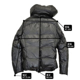 KAZUYUKI KUMAGAI ATTACHMENT グローブラムレザー フーデッドダウン 定価203500円 ダウンジャケット ブラック メンズ アタッチメントカズユキクマガイ【中古】6-0112A♪