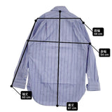 BEAMS F ストライプ コットン 長袖シャツ ブルー レッド メンズ ビームスエフ【中古】6-0408M∞