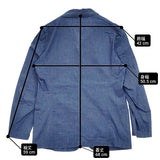 45R/45rpm インディゴハケ目シャツジャケット 定価48400円 ユニセックス size2 ジャケット ブルー レディース フォーティーファイブアールピーエム【中古】6-0322M◎