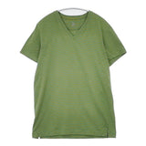 45R/45rpm アンダンテストレッチ天竺ボーダーVネックTシャツ 定価13200円 半袖Ｔシャツ カットソー ライトグリーン ライトブルー レディース フォーティーファイブアールピーエム【中古】6-0421S△