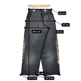 KAMIYA カミヤ Skull Flame Distressed Sweat Pants サイズS 定価48400円 G15PT076 スウェット パンツ 25AW ブラック メンズ【中古】5-1219G♪