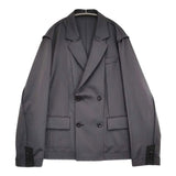 Sacai Doeskin Jacket 定価137500円 25-03632M サイズ2 ストライプ テーラードジャケット 25SS チャコールグレー メンズ サカイ【中古】5-1222M♪