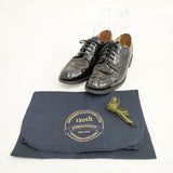 SANDERS MILITARY APRON DERBY サイズ7 11308 イングランド製 シューズ・靴 ブラック メンズ サンダース【中古】6-0420G◎