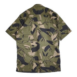theory IRVING SS DELFINE SHIRTING ストレッチ素材 サイズM カモ 半袖シャツ カーキ ブラック メンズ セオリー【中古】6-0501S♪