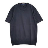 theory GORIS TEE ICB S FINE BILEN レーヨンポリエステルニット サイズM クルーネック ニット ネイビー メンズ セオリー【中古】6-0501S♪
