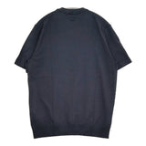 theory GORIS TEE ICB S FINE BILEN レーヨンポリエステルニット サイズM クルーネック ニット ネイビー メンズ セオリー【中古】6-0501S♪