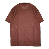 theory MILAN TEE MICRO GRID CHECK コットンニット サイズM クルーネック 半袖Ｔシャツ カットソー ブラウン メンズ セオリー【中古】6-0501S♪