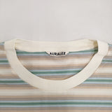 AURALEE GRADIENT STRIPE JERSEY TEE サイズ4 定価24200円 A25AT02GJ 半袖Ｔシャツ カットソー 25AW ベージュ グリーン メンズ オーラリー【中古】5-1226S♪