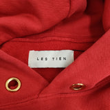 LES TIEN 裏起毛スウェットパーカー アメリカ製 USA製 サイズM プルオーバー パーカー レッド メンズ レス ティエン【中古】6-0109T♪