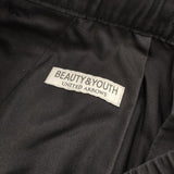 BEAUTY&YOUTH UNITED ARROWS カルゼノープリーツイージーショートパンツ サイズL ハーフパンツ ショーツ ブラック メンズ ビューティアンドユース【中古】6-0501S♪