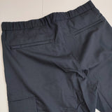 theory イージーパンツ サイズM ウール混 テーパード ストレッチ カーゴパンツ ネイビー メンズ セオリー【中古】6-0328G♪
