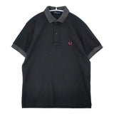 FRED PERRY FZ1440 刺繍 サイズM 半袖 ポロシャツ ブラック メンズ フレッドペリー【中古】6-0621S∞