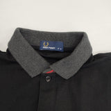 FRED PERRY FZ1440 刺繍 サイズM 半袖 ポロシャツ ブラック メンズ フレッドペリー【中古】6-0621S∞