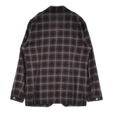 EDIFICE サイズ46 コットンネル チェック テーラードジャケット ブラック グレー メンズ エディフィス【中古】6-0112T♪