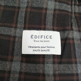 EDIFICE サイズ46 コットンネル チェック テーラードジャケット ブラック グレー メンズ エディフィス【中古】6-0112T♪