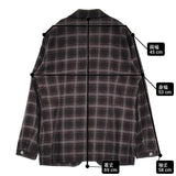 EDIFICE サイズ46 コットンネル チェック テーラードジャケット ブラック グレー メンズ エディフィス【中古】6-0112T♪