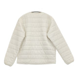 mont-bell サーマラップ ラウンドネックジャケット キッズ150 1101633 リバーシブル ブルゾン ホワイト ライトブルー レディース モンベル【中古】6-0126T♪