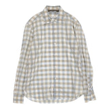 ERRICO FORMICOLA イタリア製 チェック サイズM 長袖シャツ ホワイト ライトブルー メンズ エリコフォルミコラ【中古】6-0215M♪