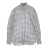 ERRICO FORMICOLA イタリア製 BDボタンダウン チェック サイズ15/38 長袖シャツ ホワイト ライトブルー レディース エリコフォルミコラ【中古】6-0215M♪