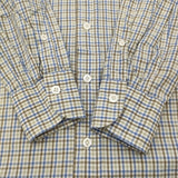 ERRICO FORMICOLA イタリア製 BDボタンダウン チェック サイズ15/38 長袖シャツ ホワイト ライトブルー レディース エリコフォルミコラ【中古】6-0215M♪