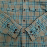 VISVIM LUMBER CHECK L/S サイズ3 定価110000円 ウールリネン チェック 長袖シャツ 25SS ライトブルー カーキ メンズ ビズビム/ヴィズヴィム【中古】6-0112T♪