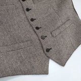 HACKETT LONDON ヘリンボーン サイズ34R ウール ジレ ベスト ブラウン メンズ ハケットロンドン【中古】6-0719T∞