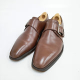 John Lobb NEWLAND ニューランド 8000ラスト モンクストラップ サイズ5 1/2 Dワイズ 純正シューツリー付き シューズ・靴 ブラウン メンズ ジョンロブ【中古】6-0420G◎