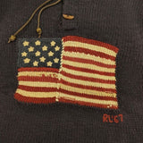 POLO RALPH LAUREN 星条旗 フード XL ウールパーカー セーター ニット ネイビー メンズ ポロ・ラルフローレン【中古】6-0719T∞