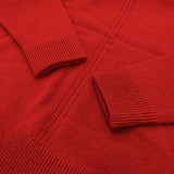 Ets.MATERIAUX L’ETIQUETTE FRENCH ARMY V-KNIT サイズ2 定価29700円 ウール Vネック セーター ニット 24AW レッド メンズ イーティーエスマテリオ【中古】6-0908T♪