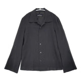 tricot COMME des GARCONS アセテート 開襟 長袖シャツ 90年代 AD1993 ブラック レディース トリココムデギャルソン【中古】6-0624S∞