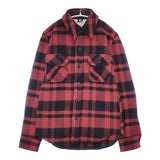 FIDELITY/SHIPS USA製 WOOL RICH CPO ブロックチェック ウール 長袖シャツ レッド ブラック メンズ フェデリティー/シップス【中古】6-0913T∞