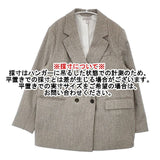 H&M ツイード ダブルボタン EUR L オーバーサイズブレザー テーラードジャケット グレージュ レディース エイチアンドエム【中古】6-0902T∞