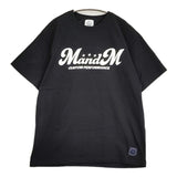 M&M 刺繍 サイズL ロゴプリント 半袖Ｔシャツ カットソー ブラック メンズ エムアンドエム【中古】6-0501S♪