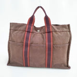 HERMES フールトゥー キャンバス フールトゥ トートバッグ ワインレッド レディース エルメス【中古】6-0606G∞