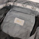 NEAT ２タック ピケパンツ センタープレススラックス サイズ46 パンツ ブラック メンズ ニート【中古】6-0504G∞