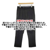 NEAT ２タック ピケパンツ センタープレススラックス サイズ46 パンツ ブラック メンズ ニート【中古】6-0504G∞
