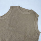 crepuscule 1901-007W MOSS STITCH VEST ノースリーブニット サイズF ベスト ベージュ メンズ クレプスキュール【中古】6-0504M∞