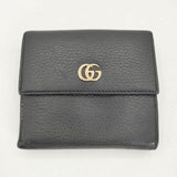 GUCCI GGマーモント ウォレット 小銭入れあり 三つ折り財布 ブラック ユニセックス グッチ【中古】6-0530G∞