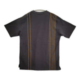 FRED PERRY 鹿の子 ストライプTシャツ FZ1950 サイズL 半袖Ｔシャツ カットソー チャコールグレー メンズ フレッドペリー【中古】6-0501S♪